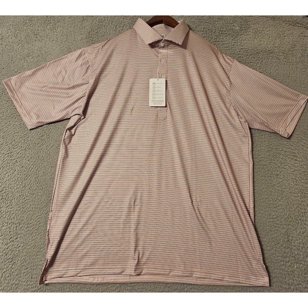 Collars & Co Featherweight Relaxed Polo Shirt Mens 2XL Striped Performance Golf
